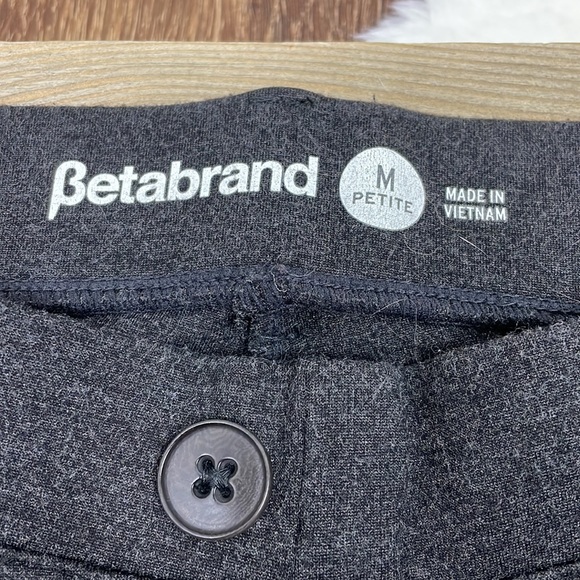 Betabrand Straight-Leg Classic Dress Pant Yoga Pants Charcoal Petite - Picture 5 of 6